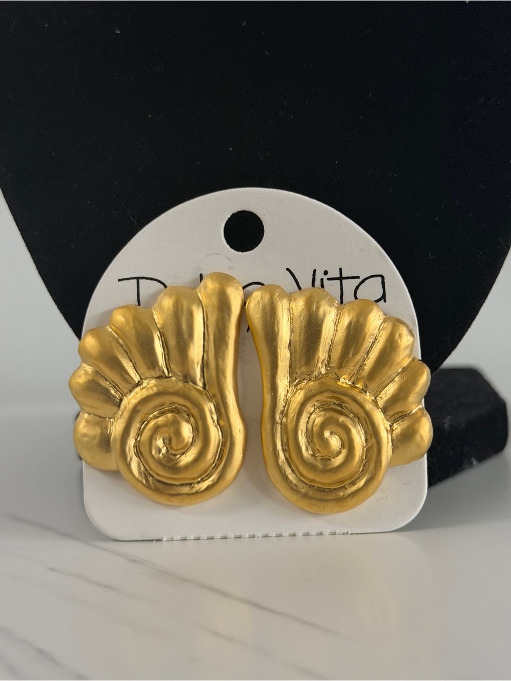 Vintage Gold Spiral Clip On Earrings